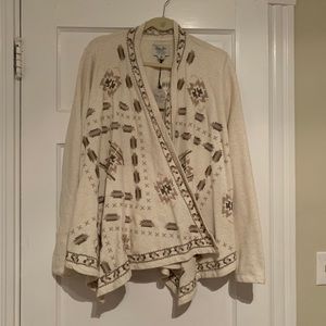 Lucky Brand Lucky Lotus Embroidered Cardigan